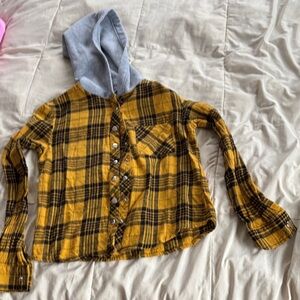 Stella Tweed Yellow and Gray Plaid Hoodie